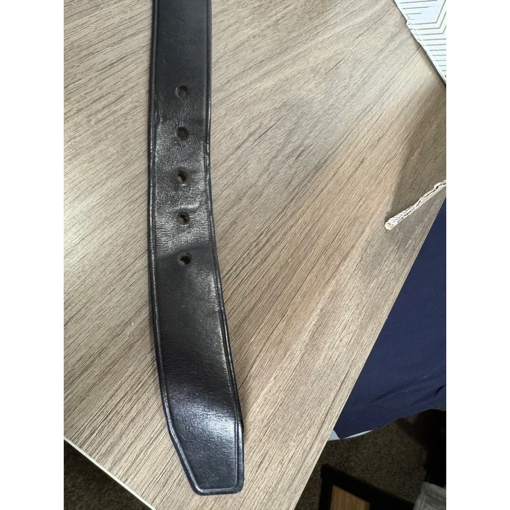 Gap Mens Black Genuine Leather Casual Dress‎ Belt Silver Buckle Size 34